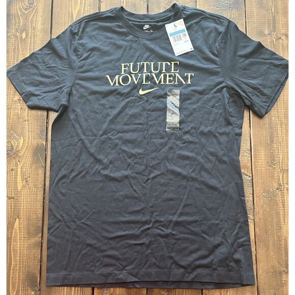 Nike Shirt Mens Medium Black Crew Neck Short Sleeve Future Movement NWT $40 - Picture 1 of 3